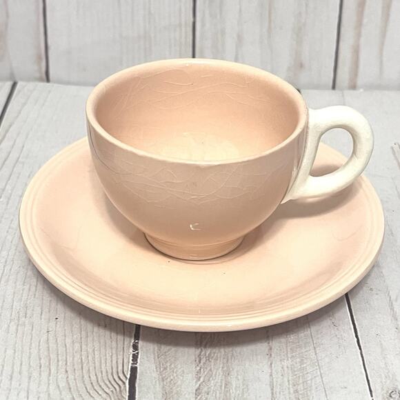 Vintage Grindley England Rose Leaf Pink Tea Set Cups Saucers Creamer 1930s 7pcs - Picture 6 of 16